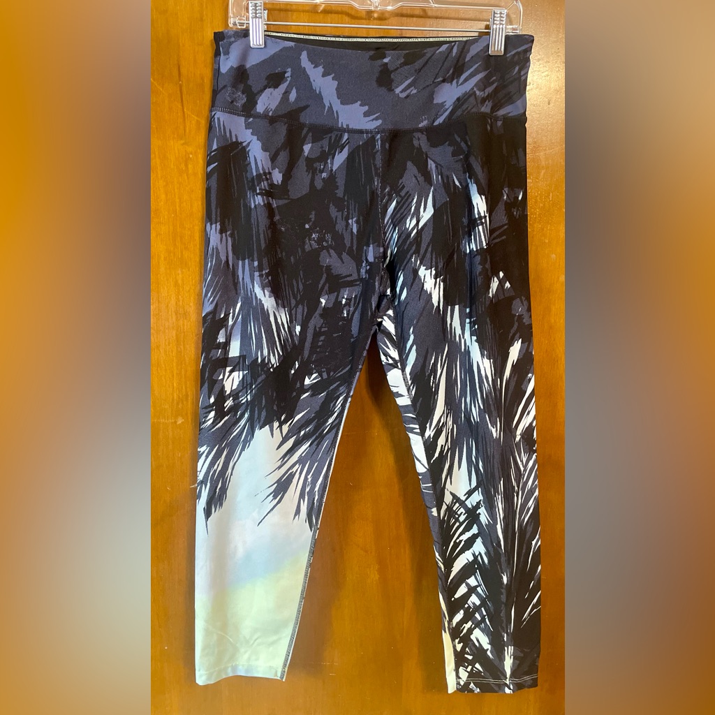 Calvin Klein Black And Blue Leggings With Gradient Design
